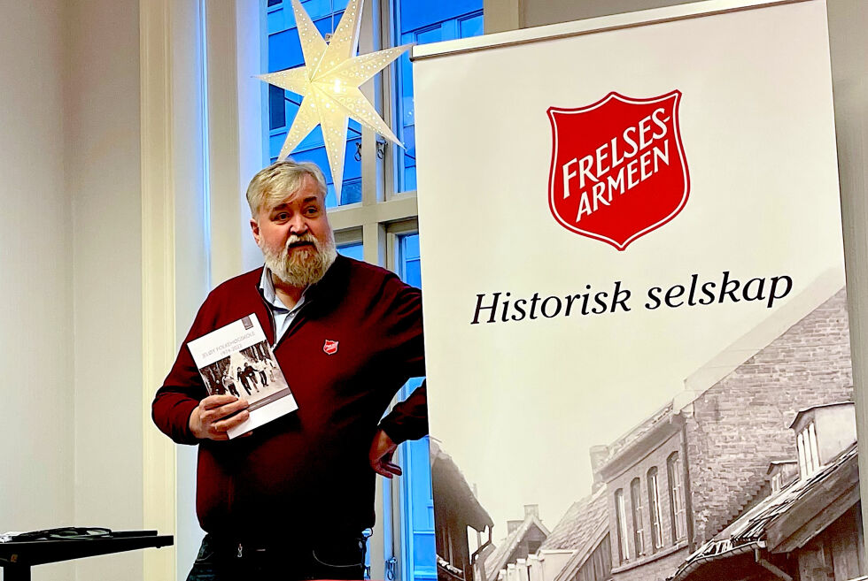 VETERAN: Per Arne Krumsvik er selve krumtappen i Frelsesarmeens Historiske Selskap. I helgen ble han p nytt gjenvalgt som styreleder.
 Foto: Privat.