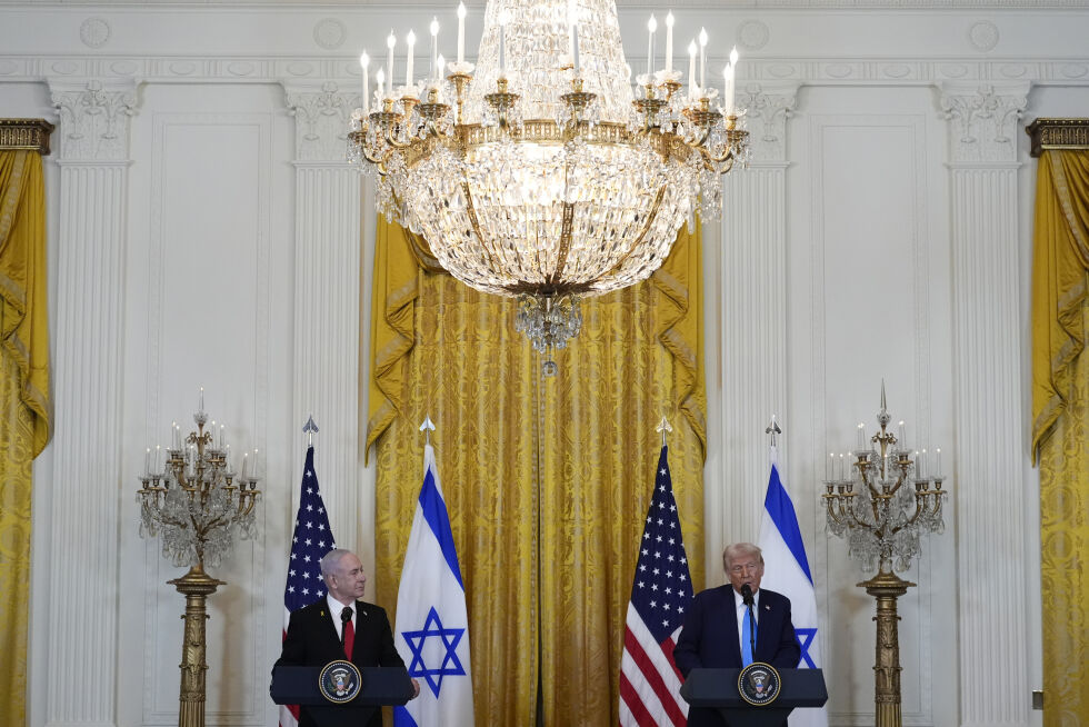 Donald Trump og Benjamin Netanyahu i Det hvite hus p tirsdag.
 Foto: NTB / AP / Alex Brandon