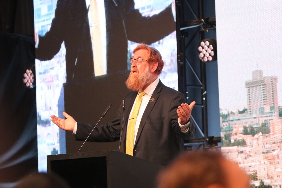 RABBI: Yehuda Glick talte og ledet deler av bnnefrokosten.
 Foto: Trine Over Hansen