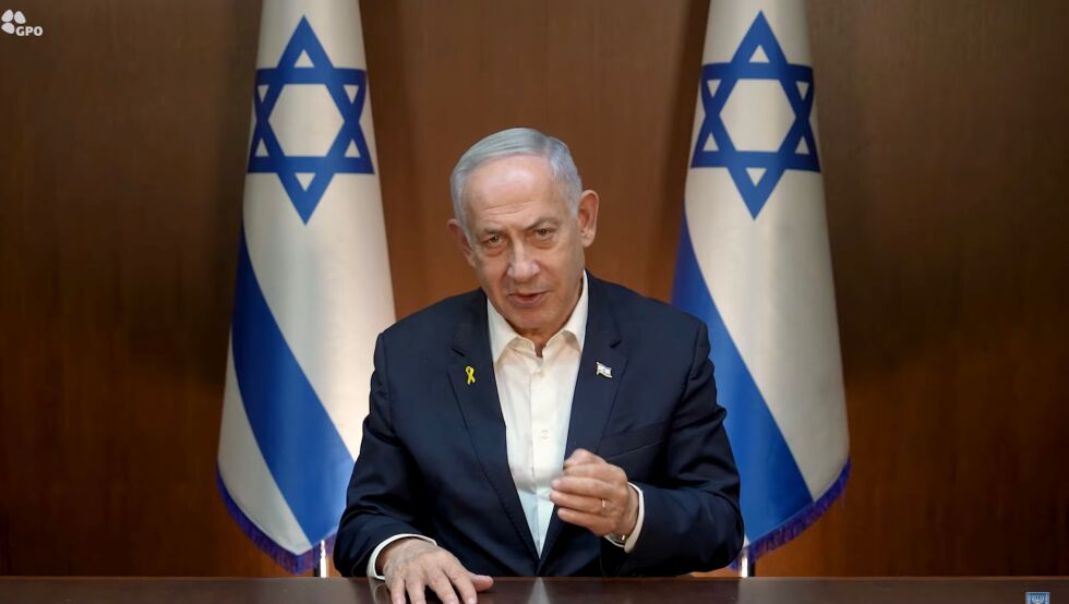 Statsminister Benjamin Netanyahu kom med julehilsen der han takket kristne venner for sttte i en vanskelig tid.
 Foto: Skjermdump YouTube / GPO