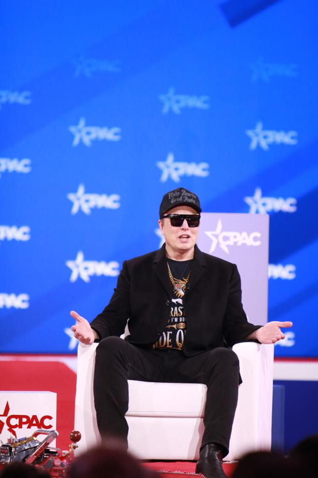 Elon Musk fortalte om Department of Government Efficiency (DOGE), eller effektiviseringsdepartementet p CPAC.
 Foto: Aleksander Over
