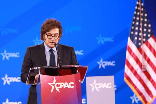 Argentinas president Javier Milei p CPAC.
 Foto: Aleksander Over