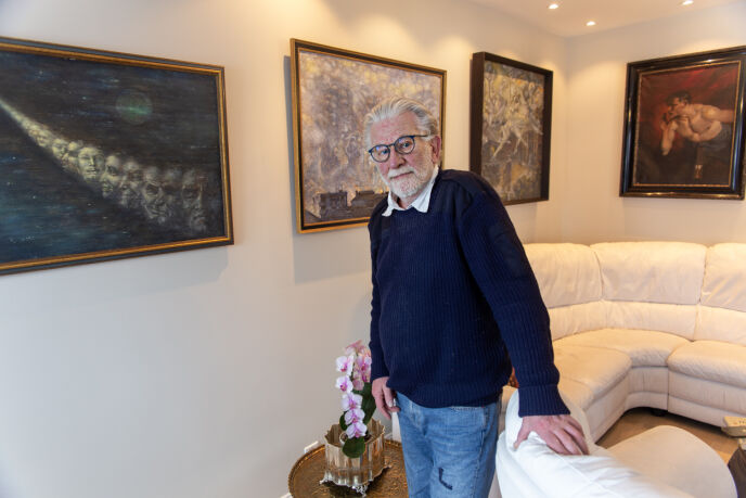 KUNST: Ingen Ikea p veggene til Steinfeld. Her er kunst. Foto: Anders Grnneberg / Dagbladet