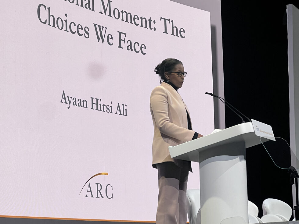 Ayaan Hirsi Ali var blant hovedtalerne under ARC 2025.
 Foto: Trine Over Hansen
