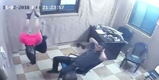 Tortur vist p overvkningsvideo fra Hamas-kontorer.
 Foto: Skjermdump / Overvkningsvideo fra Hamas-kontorer