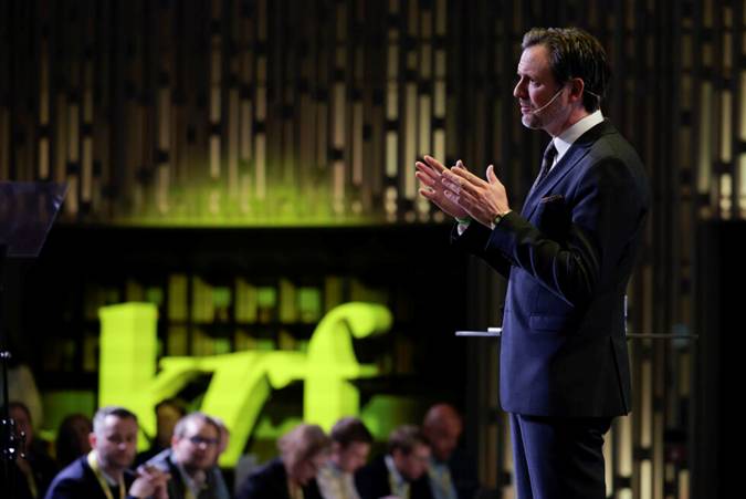 KrF-leder Dag-Inge Ulstein går hardt ut mot LOs vedtak om økonomisk boikott av Israel.
Foto: Paul S. Amundsen / NTB