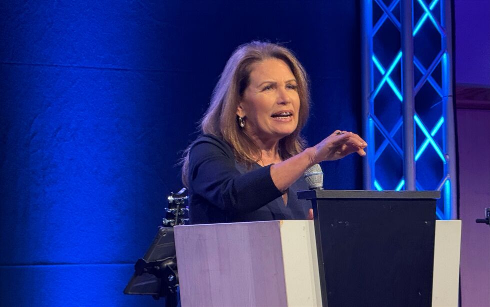 BØNNEKVINNE: Michele Bachmann er mor til 23 barn, (5 biologiske), bønnekvinne og Israelvenn.
Foto: Trine O. Hansen